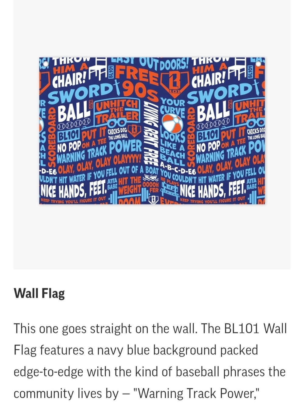 Graphic Navy Blue & Orange Wall Tapestry - BL101